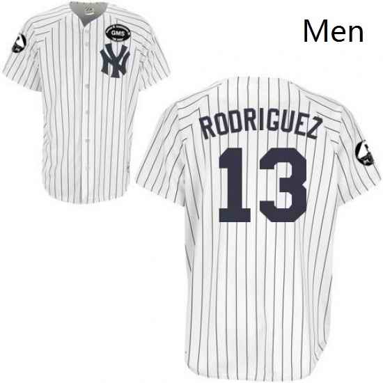 Mens Majestic New York Yankees 13 Alex Rodriguez Authentic White GMS The Boss MLB Jersey